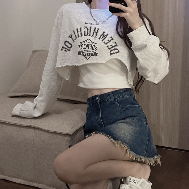 Áo lửng ZHELIHANGFEI tay dài thời trang quyến rũ dành cho nữ