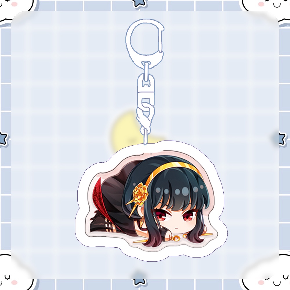 ( NẰM ) Móc khóa in hình SPY X FAMILY GIA ĐÌNH ĐIỆP VIÊN anime chibi mica trong acrylic