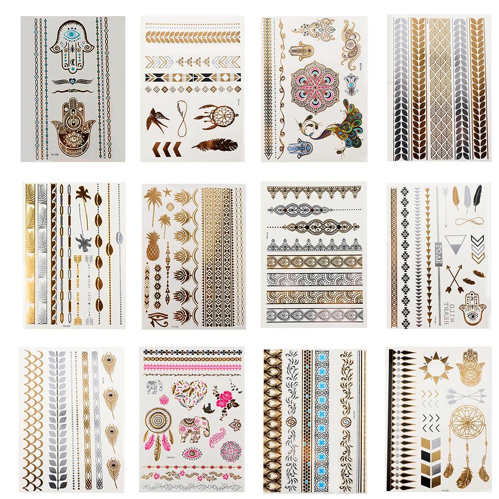 Hình Xăm Tạm Thời Chống Nước Họa Tiết Lông Vũ / Lá Đẹp Mắt