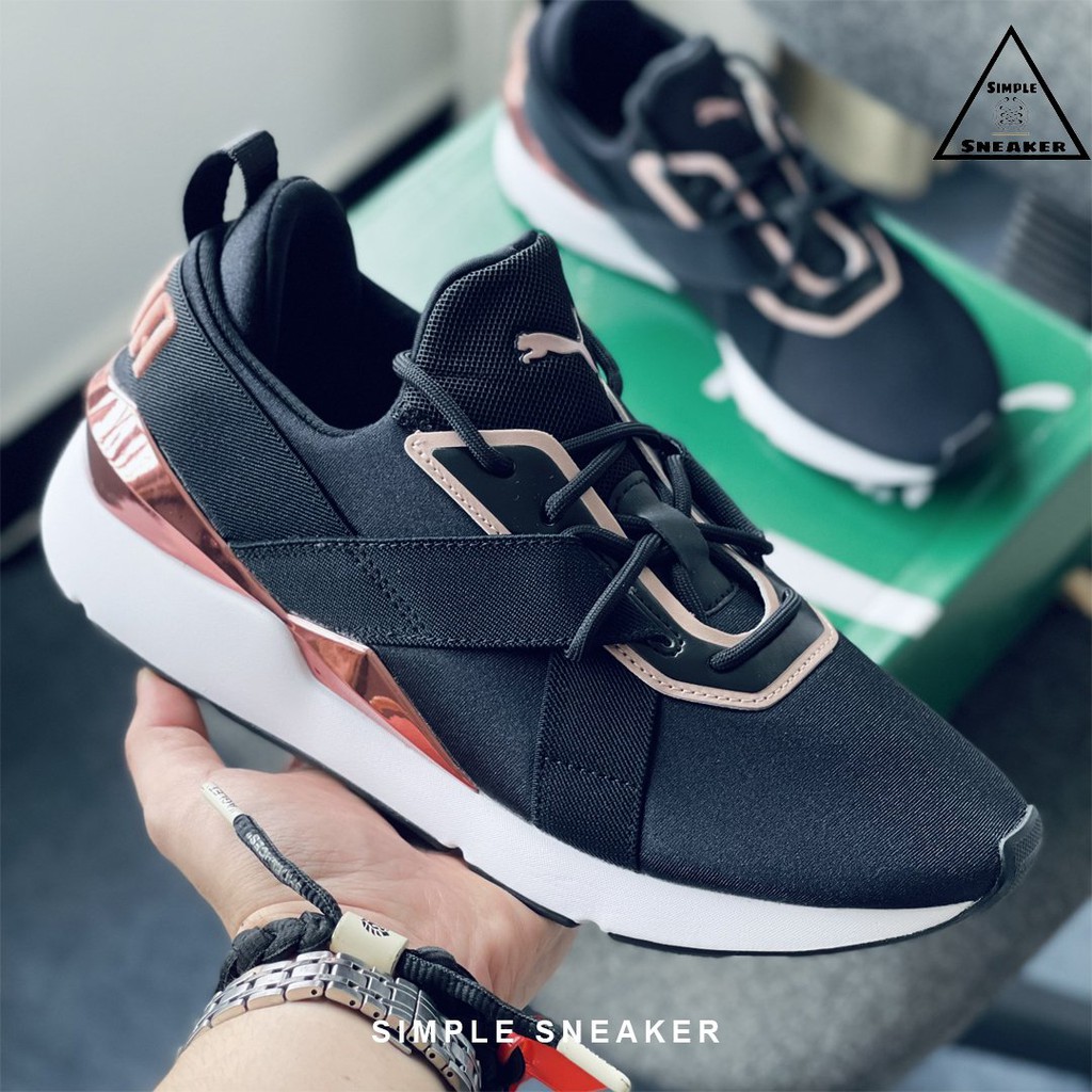 Giày Puma Auth FREESHIPPuma Muse X-3 Metallic Black Rose Gold - Giày Sneaker Nữ Puma Chính Hãng Hot Trend 2021
