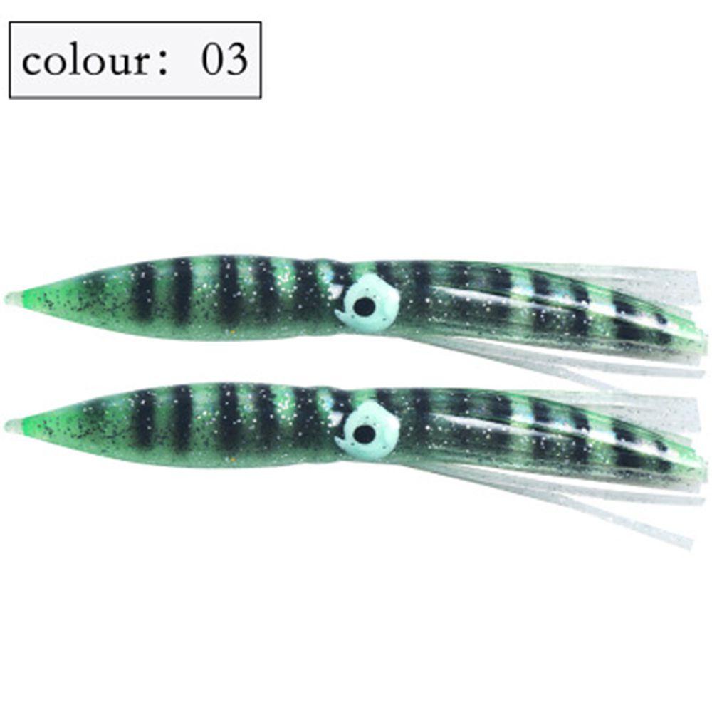 HECCEH 2PCS Saltwater Octopus Bait 4 Colors Artificial 11cm 5g long tail