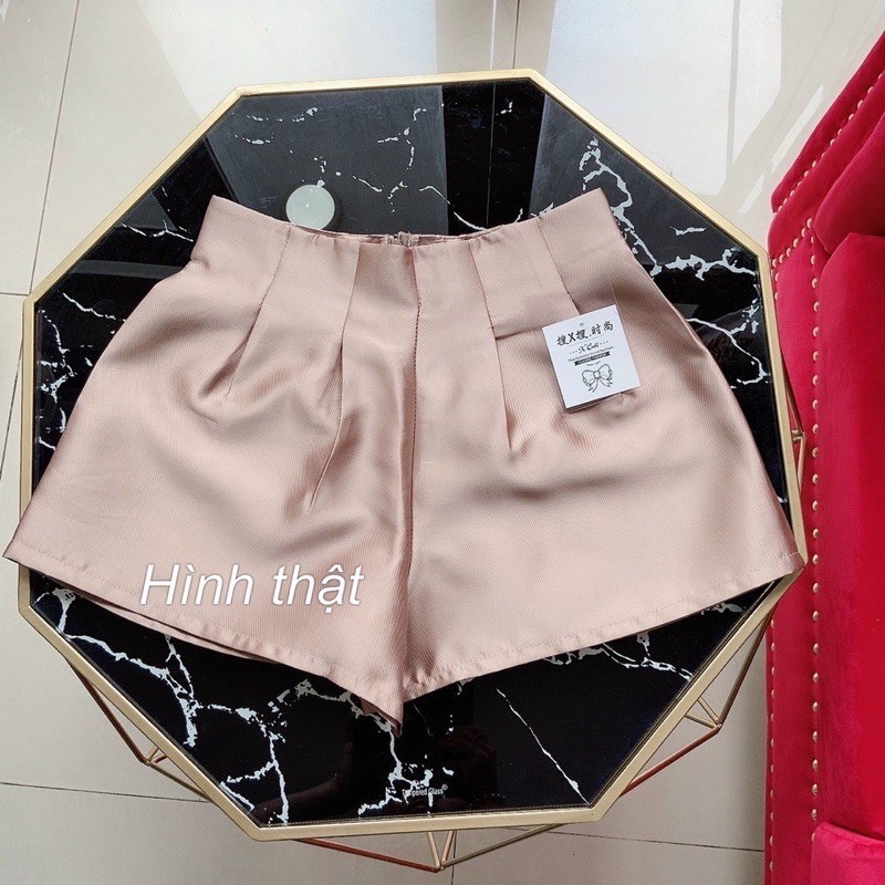 Quần bóng xếp ly eo, quần shorts đùi ngắn ống rộng phồng - A5UM46