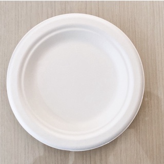 50 Đĩa tròn bã mía 6 inch ~16cm (màu trắng)