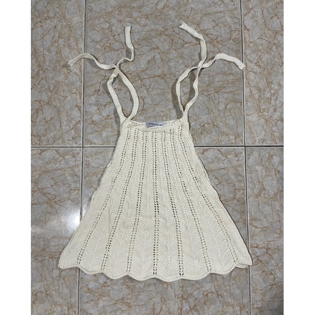 Áo Zara Auth Tuồn Chất Len Đanh Rõ Nét Sexy Xanh Size S