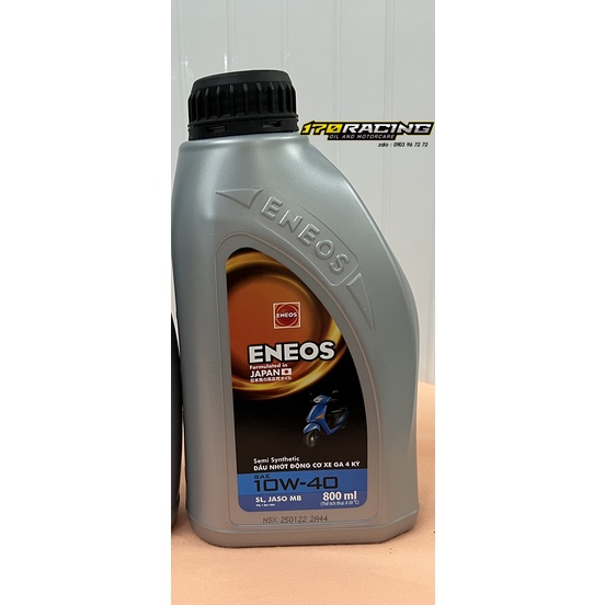 Dầu Nhớt Bán Tổng Hợp Động Cơ Xe Ga 4 Kỳ ENEOS SAE 10W40 4T SL , JASO MB Dung Tích 800 ML - 1000 ML .