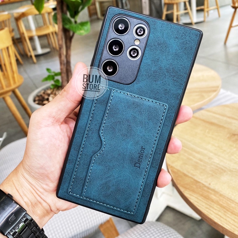 Ốp Lưng Da Lộn Có Ngăn Thẻ ATM Cao Cấp Samsung S23 Ultra / S23 PLus / S22 Ultra / S22 Plus / Note 20 Ultra