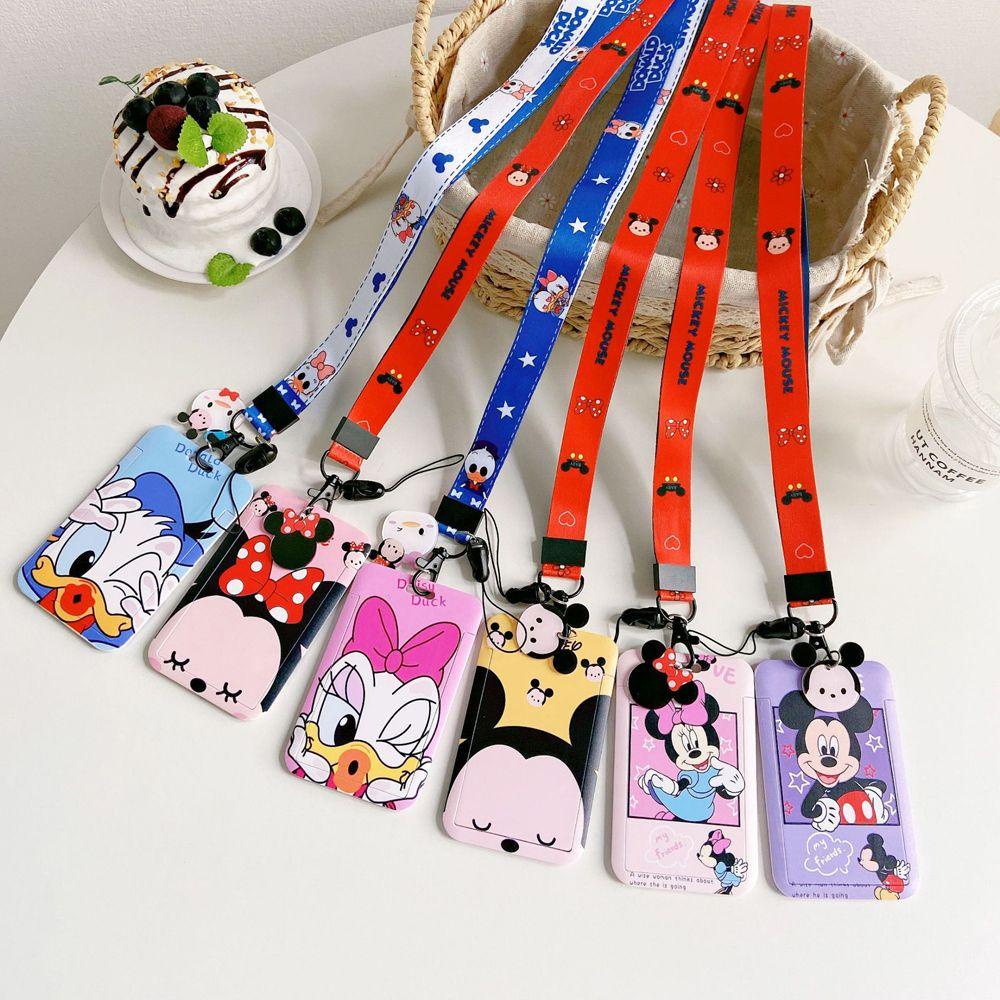 ELLSWORTH Dây Đeo Đựng Thẻ Họa Tiết Hoạt Hình Mickey Minnie Xinh Xắn