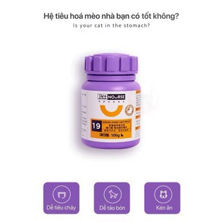 Nourse 19, bổ sung vitamin hỗ trợ tiêu hóa cho mèo cũng như hấp thụ dinh dưỡng tốt hơn