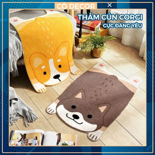 Thảm chùi chân cún Corgi dễ thương