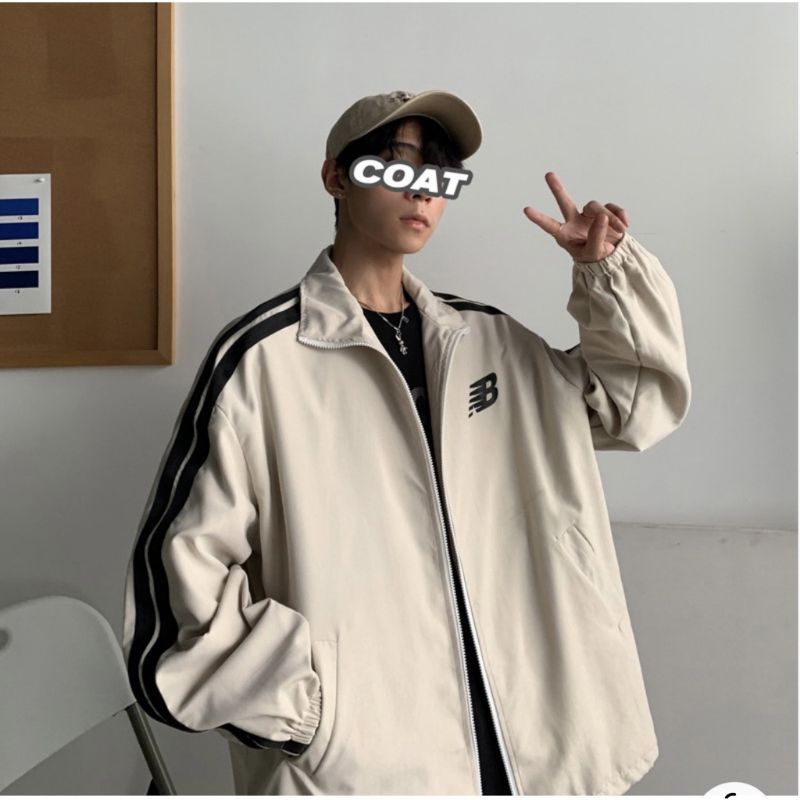 Áo gió , áo bomber , áo kaki bóng chày hai màu kem và đen cực hot cho nam nữ