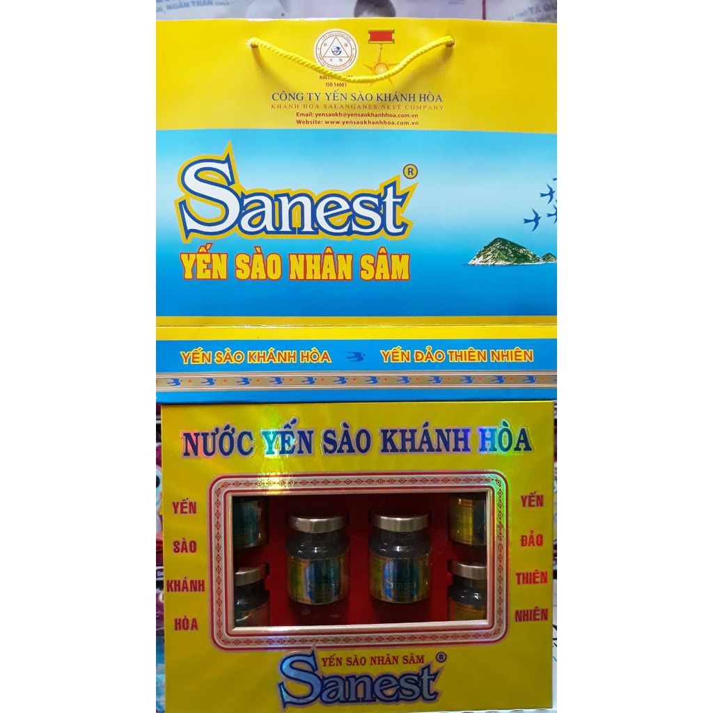 Yến Sào Nhân Sâm Sanest Khánh Hòa, Hộp 6 Lọ 70ml