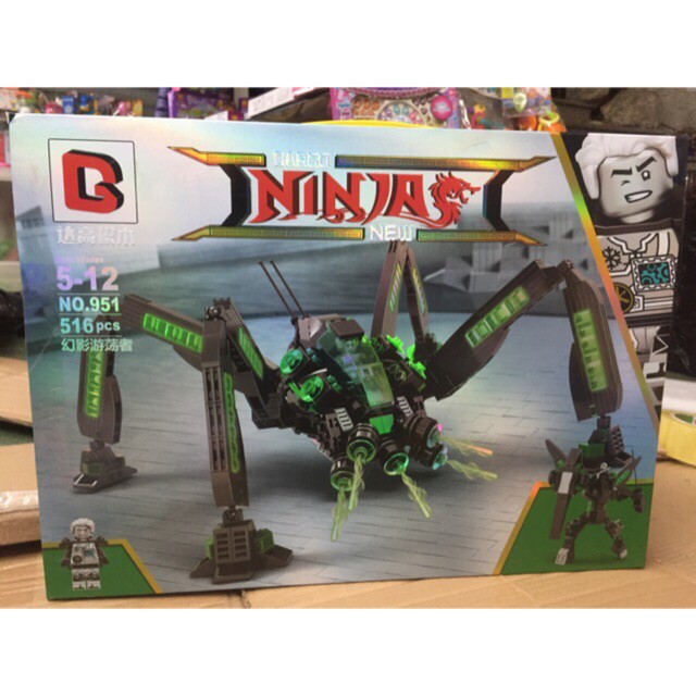 [Giá cực sốc] - Đồ chơi  Lego ninjago movie 951 cỗ xe chiến đấu biến hình robot nhện độc 2in1