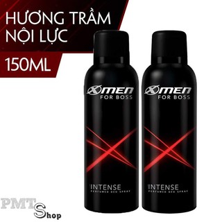 Combo 2 Xịt Khử Mùi X-Men For Boss Intense - Mùi Hương Trầm Đầy Nội Lực 150ml x 2 chai - Xmen đàn ông đích thực