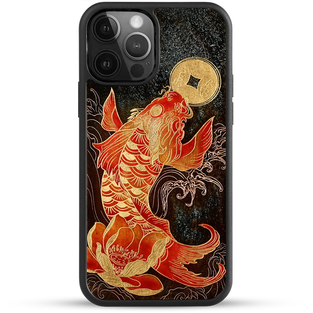 Ốp điện thoại cho iPhone 12 / 12 Pro / 12 Pro Max mẫu Liên Ngư Dâng Lộc thương hiệu La Sonmai