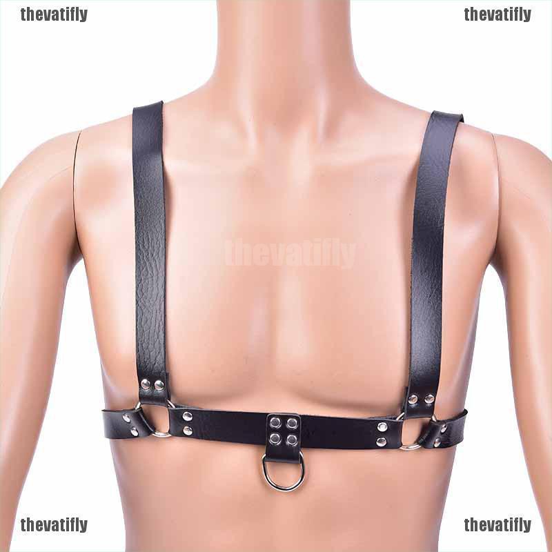 Dây đai đeo ngực bằng da có khóa cài cá tính cho nam và nữ