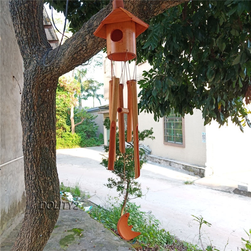 [Dolity2] Chuông Gió Bằng Gỗ Tre Treo Ngoài Trời Cho Sân Vườn, Sân Vườn