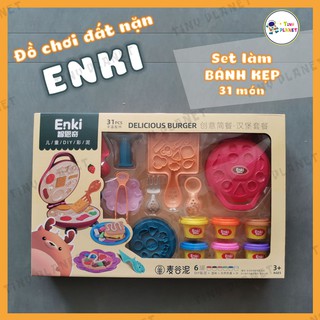 Set đồ chơi đất nặn làm bánh kẹp burger Enki 31 món