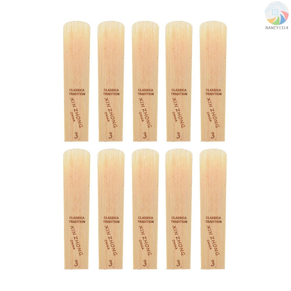 ♫Normal Level Bb Soprano Saxophone Sax Reeds Strength 3.0 for Beginners, 10pcs/ Box