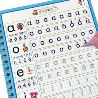 Bộ 3 vở tô màu tập viết tự xóa thần kỳ kèm bút cho bé