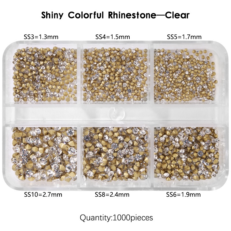 Hộp Hạt Đá Trang Trí Móng Tay QIAO SS3-10