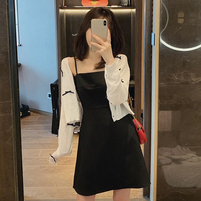 Áo Khoác Cardigan Dệt Kim Tay Dài Phối Nơ Thiết Kế Ngọt Ngào Cho Phái Nữ