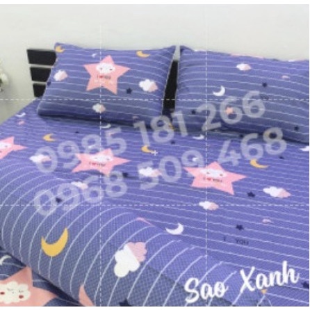 Drap Cotton 100% Thắng Lợi chính hãng Mẫu Sao Xanh IN LOGO THẮNG LỢI vệ sinh dễ dàng.