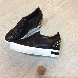 giày nữ slip on sneaker độn đế Kim tuyến đính đá cho bạn gái nổi bật