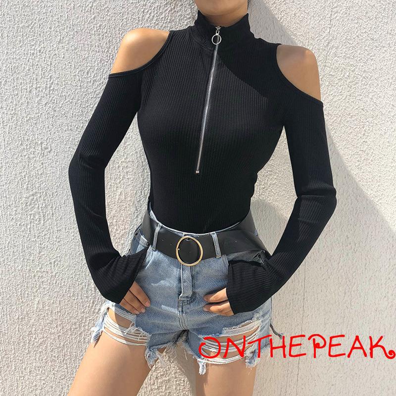 Áo bodysuit tay dài khoét vai cá tính | BigBuy360 - bigbuy360.vn