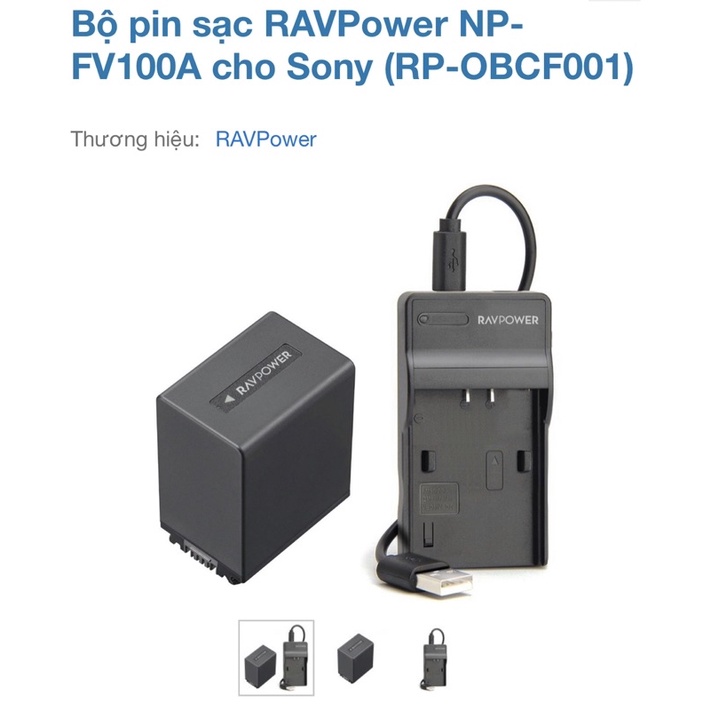 Pin sạc máy quay Sony NP-FV100A hãng Ravpower RP-OBCF001