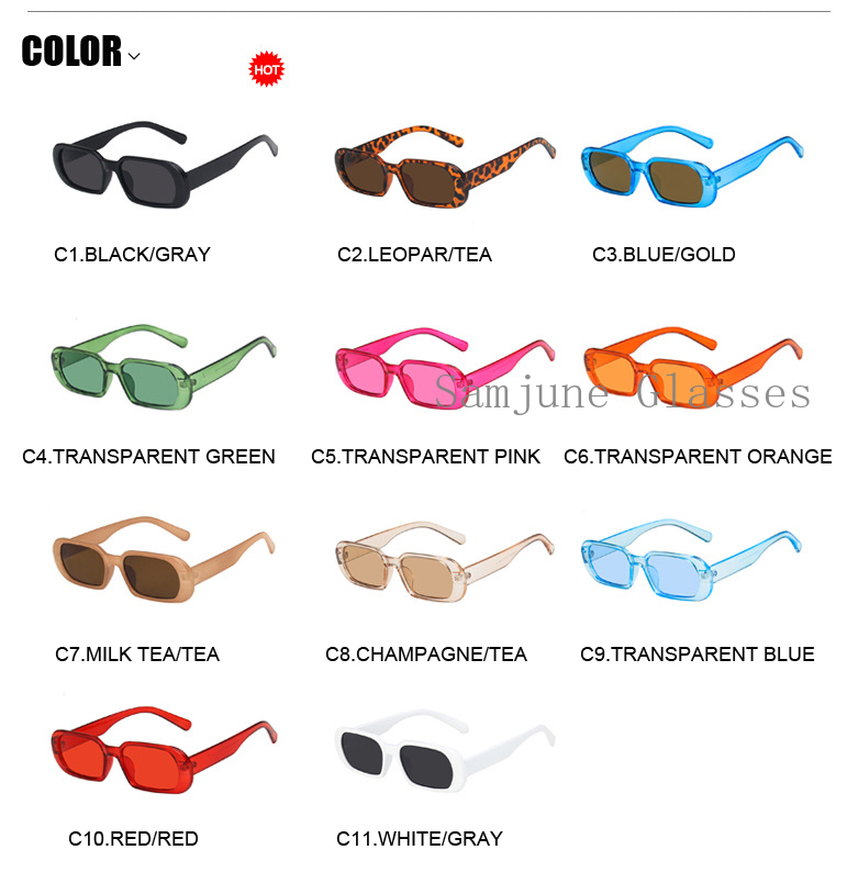 Kính mát SAMJUNE gọng bầu dục nhỏ thời trang phong cách Âu Mỹ