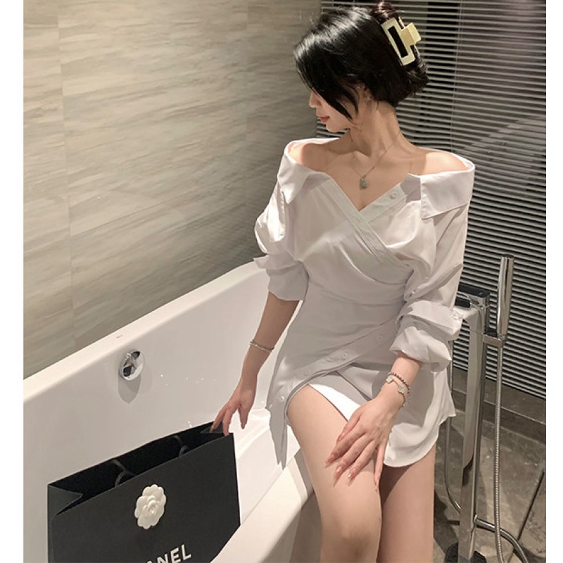 Đầm Sơ Mi Trễ Vai Thời Trang Mùa Hè