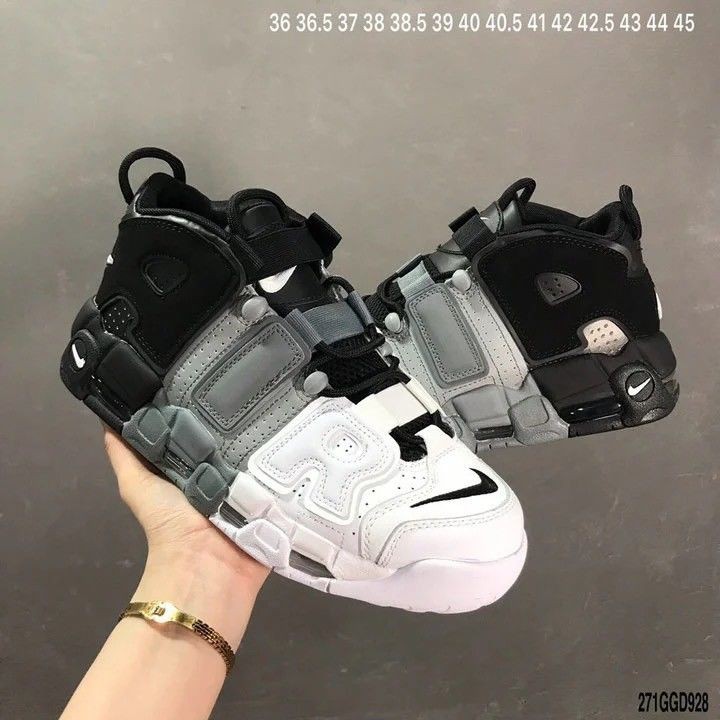 ✗Big AIR Pippen Basketball Shoes Giày nam và nữ Joint Black and White Panda Red Bull Cặp đôi chạy thể thao thông thường