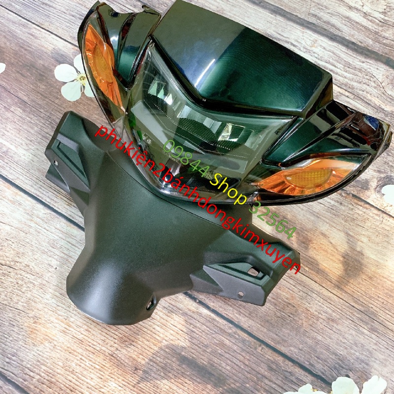 ỐP đầu SIRIUS COMBO 3 món: ốp đầu, gáy đen và pha đèn Sirius helo led 2 tầng  siêu sáng màu ĐEN