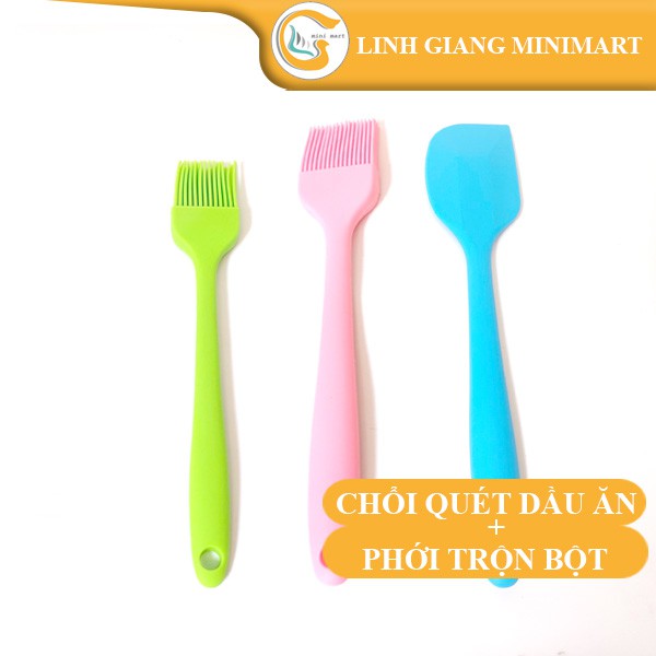 Dụng cụ làm bánh: Spatula phới trộn bột, phới dẹt silicon , muôi lật thức ăn, chổi quét dầu mỡ, nước sốt