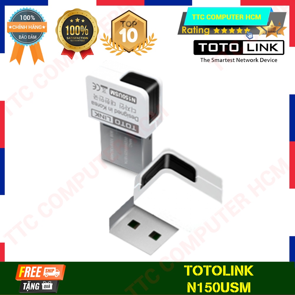 TOTOLINK N150USM | N150USM - USB Wi-Fi siêu nhỏ chuẩn N 150Mbps - HÀNG CHÍNH HÃNG TTC COPUTER HCM