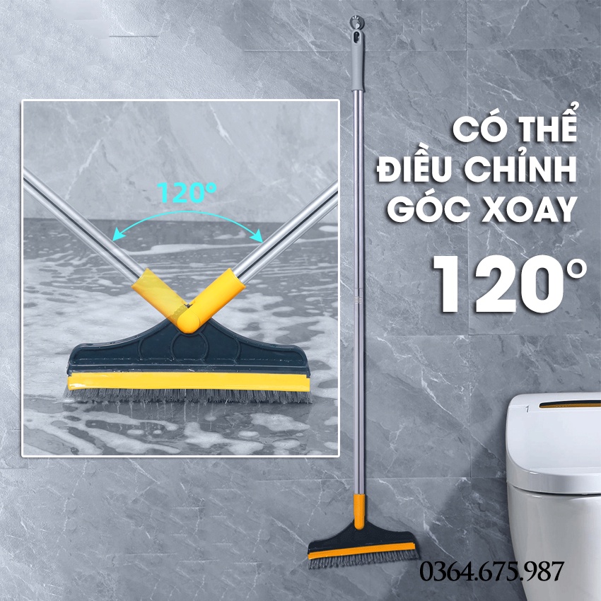 Chổi cọ nhà vệ sinh bồn cầu toilet thiết kế thông minh vừa cọ nhà tắm vừa cọ kính siêu sạch và nhanh khô