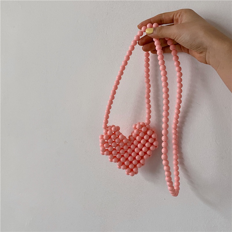 Túi Xách Mini Phối Dây Xích Kiểu Trái Tim Xinh Xắn Dành Cho Nữ