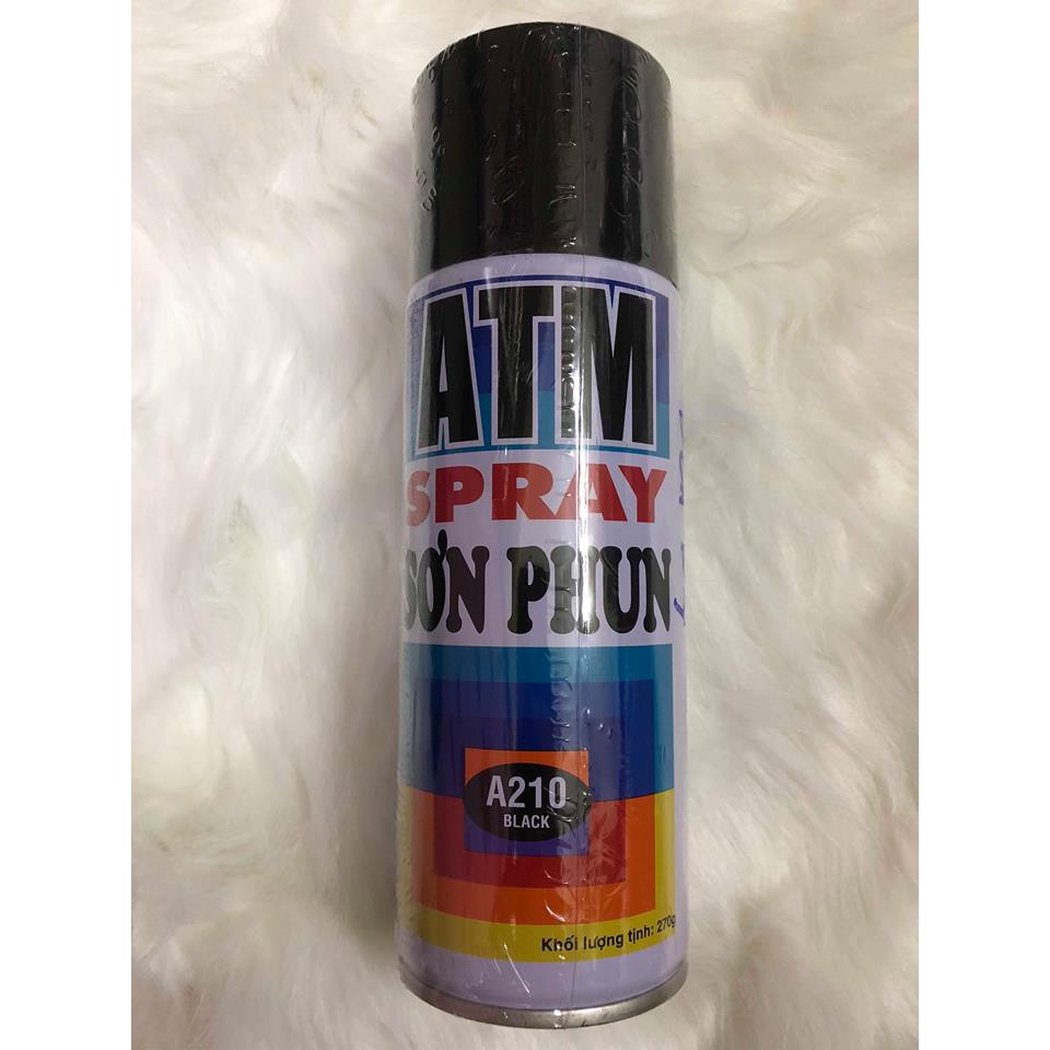 Sơn Xịt ATM Spray A210 Black/ Sơn xịt ATM 210 đen bóng