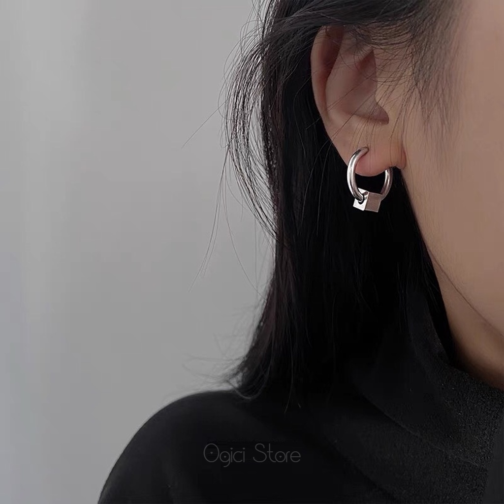 Bông tai, Khuyên tai nam nữ thép không gỉ dáng tròn thời trang Punk cá tính mạnh xu hướng 2022, Độc đáo, Unisex, 1 chiếc