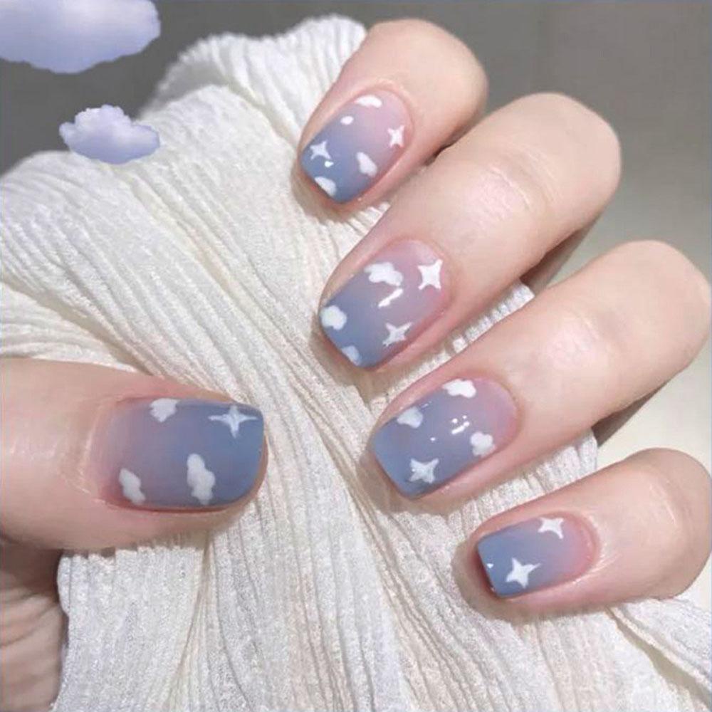 Aaron1 Miếng Dán Trang Trí Móng Tay 3D Hình Ngôi Sao Đám Mây Cầu Vồng 5D DIY