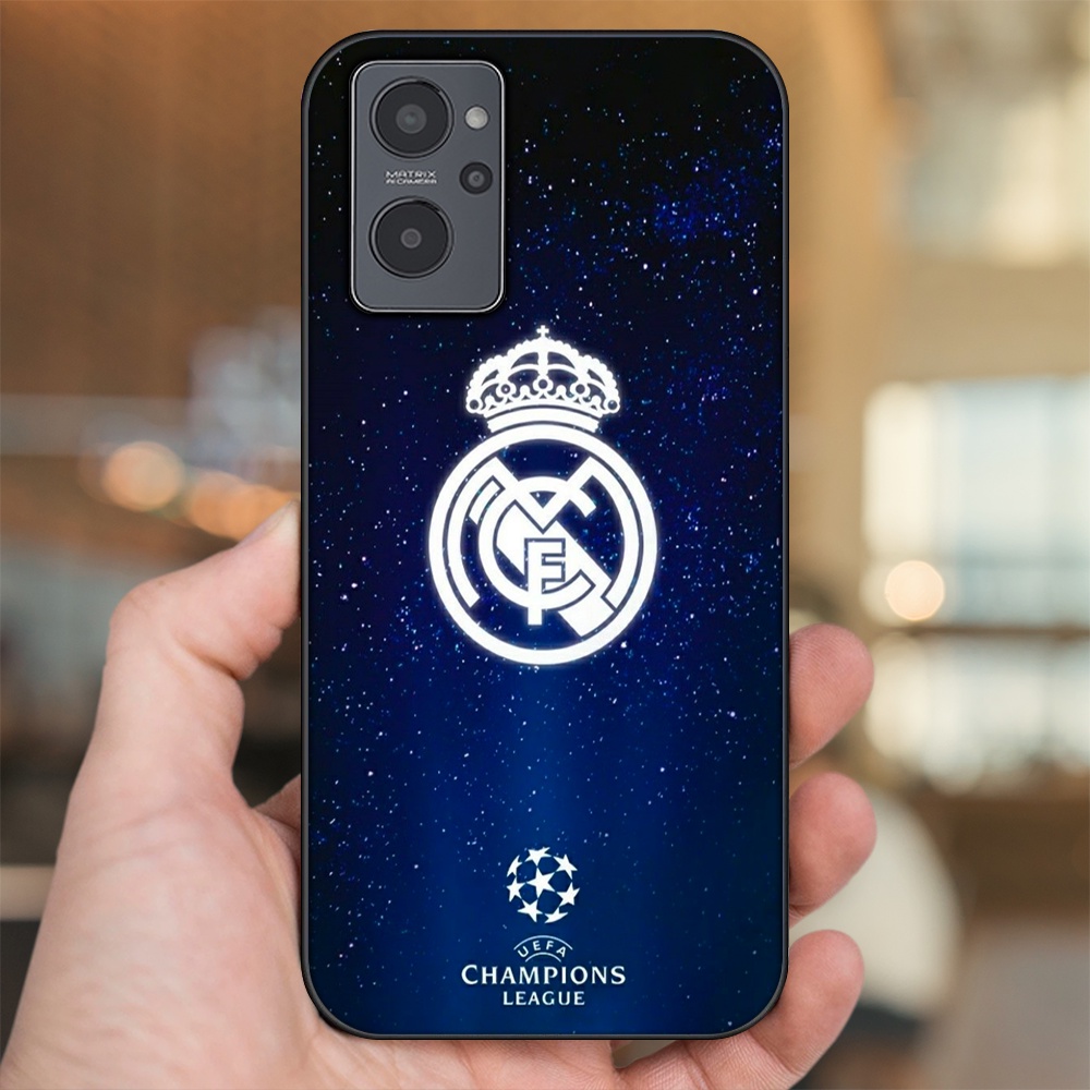 Ốp lưng Realme 9i viền đen in hình Real Madrid