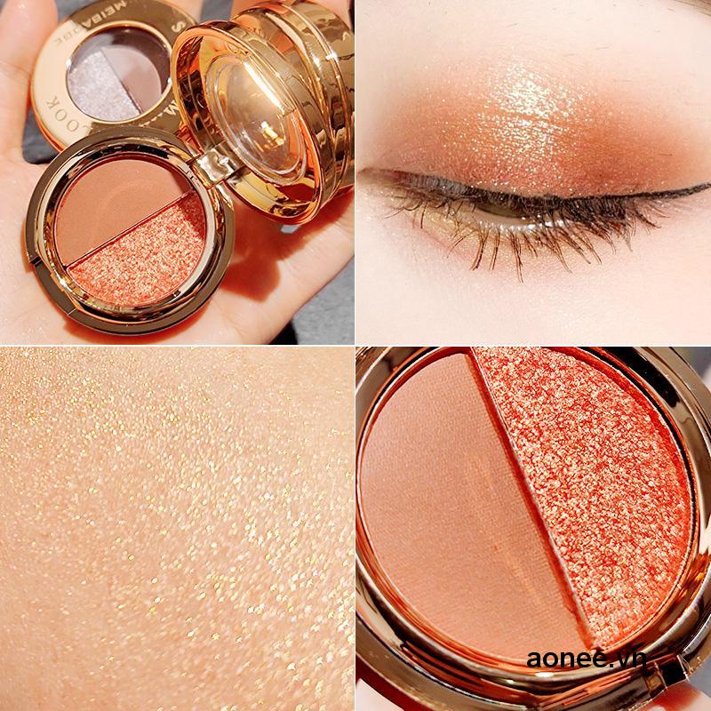 ✨✨Phấn Mắt Hai Tông Màu Lì Và Nhũ Tông Đất Lấp Lánh Galaxy