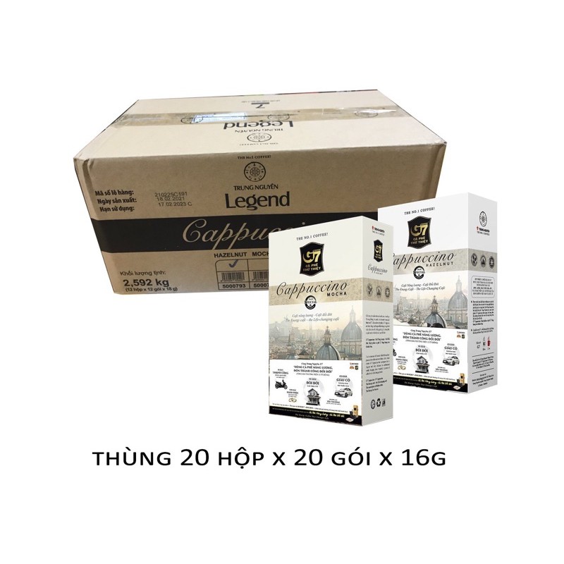 Thùng 12 Hộp Cafe Capuchino G7 Vị Hazelnut