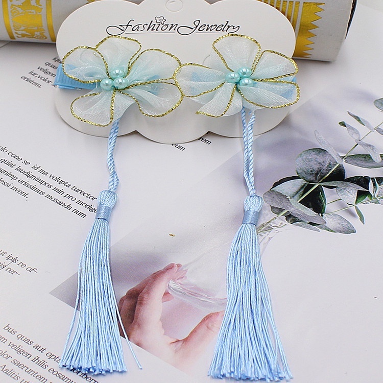 Set 2 Kẹp Tóc Đính Hoa Dễ Thương Cho Bé Gái