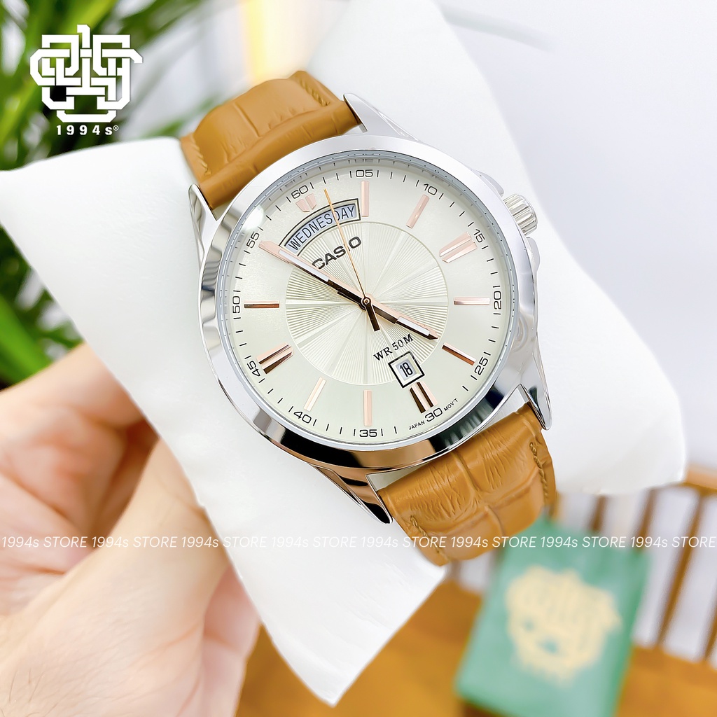 Đồng hồ nam Casio MTP-1381L-9A dây da thật, hàng chính hãng