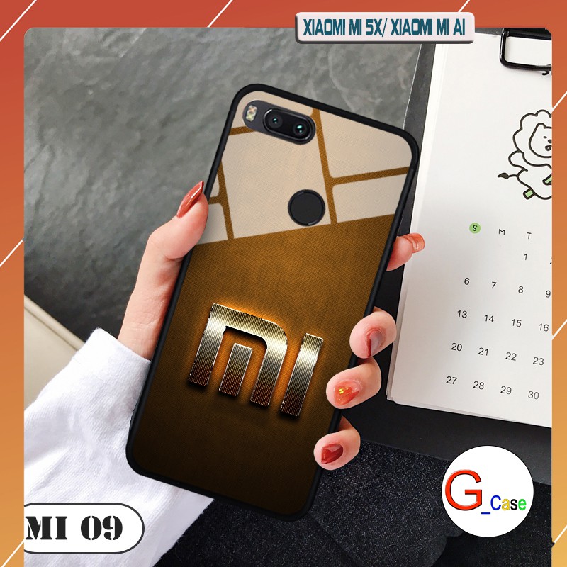 Ốp lưng Xiaomi Mi 5X/ Mi A1 - lưng kính in logo hãng điện thoại