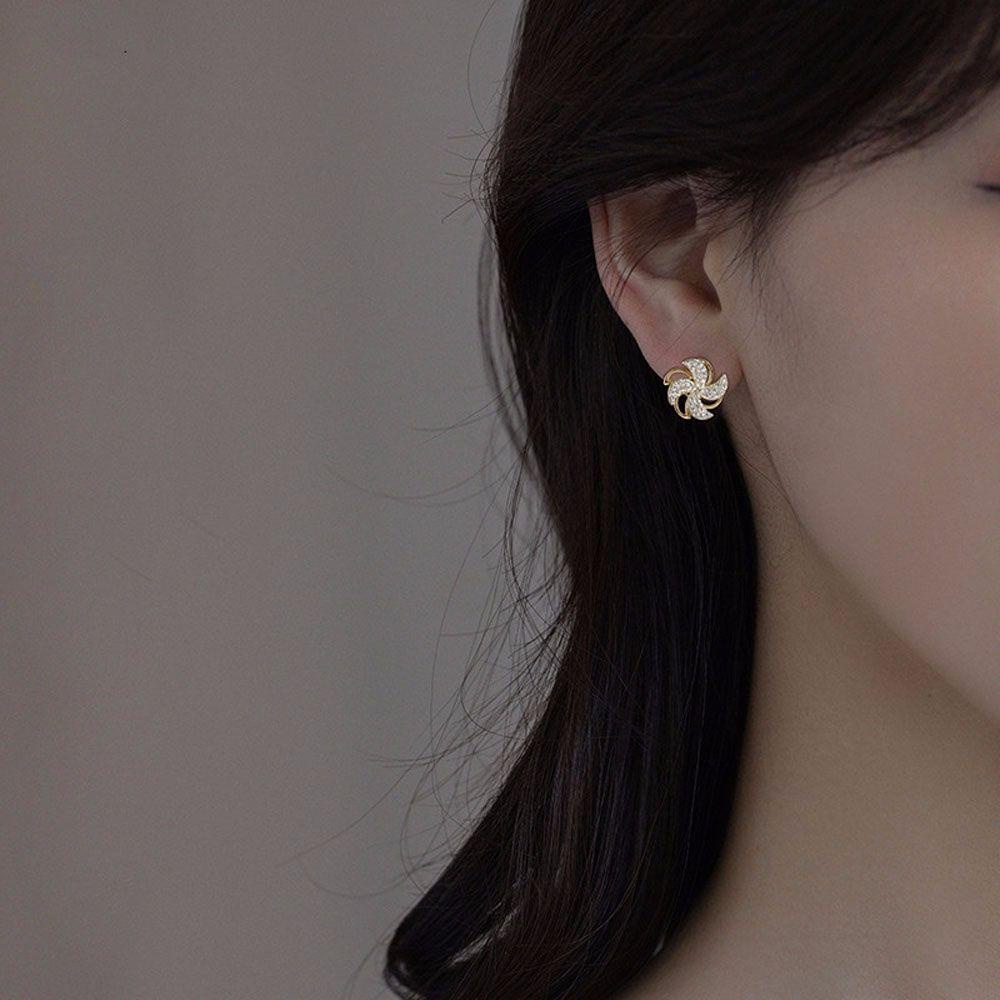 Vanes1 Bông Tai Hình Cối Xay Gió Xoay Thanh Lịch Ngọt Ngào|Bông Tai Hình Cối Xay Gió Bằng Kim Loại Màu Sắc Đơn Giản