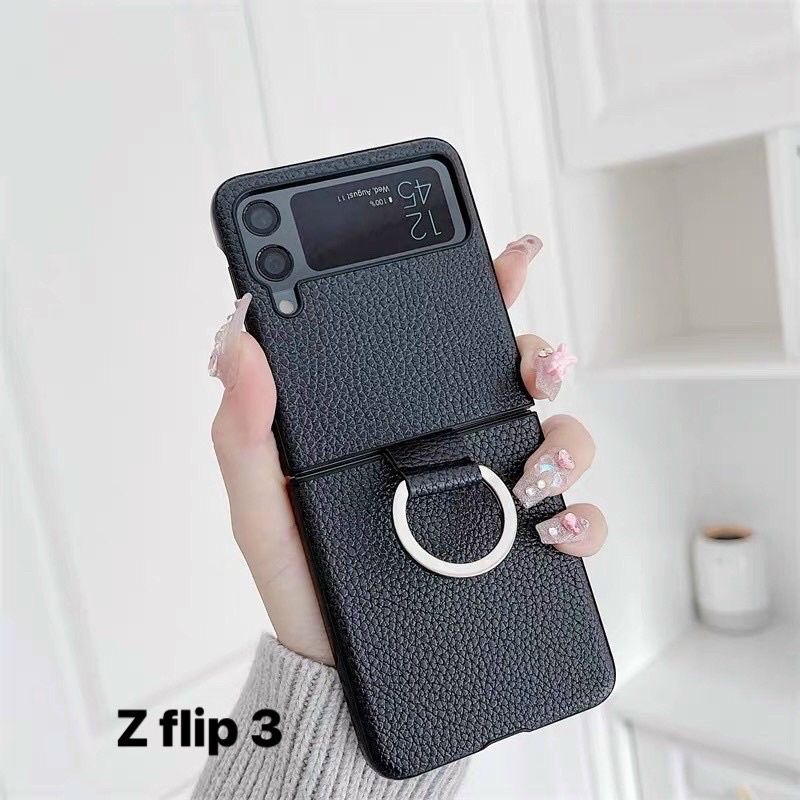 Ốp lưng da LIKGUS kèm móc đeo iring cho Samsung Z FLIP 3 , Z FLIP 3 5G