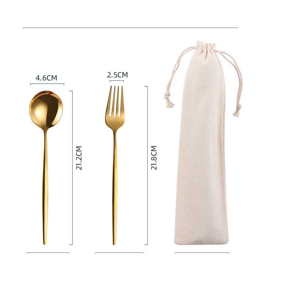Bộ Muỗng Nĩa Bằng Thép Không Gỉ Phong Cách Bắc Âu