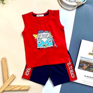 Bộ sát nách bé trai bộ cotton sát nách ba lỗ bé trai litibaby từ 1-8 tuổi
